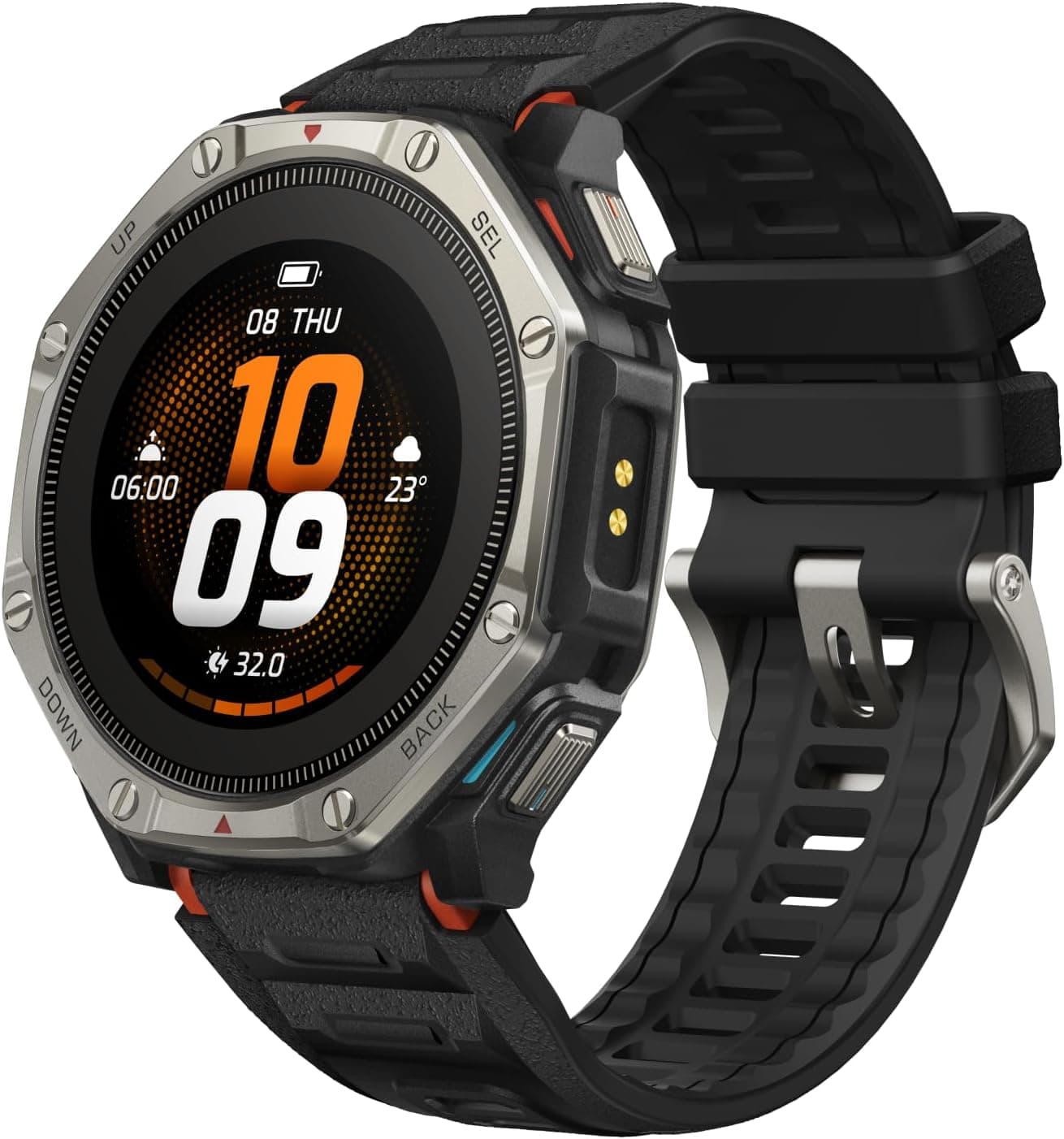 ساعت هوشمند Amazfit T-Rex با شارژ خورشیدی دوگانه، 51mm، AMOLED، نقشه آفلاین و قاب Ti ساعت هوشمند Amazfit T-Rex با شارژ خورشیدی دوگانه، 51mm، AMOLED، نقشه آفلاین و قاب Ti