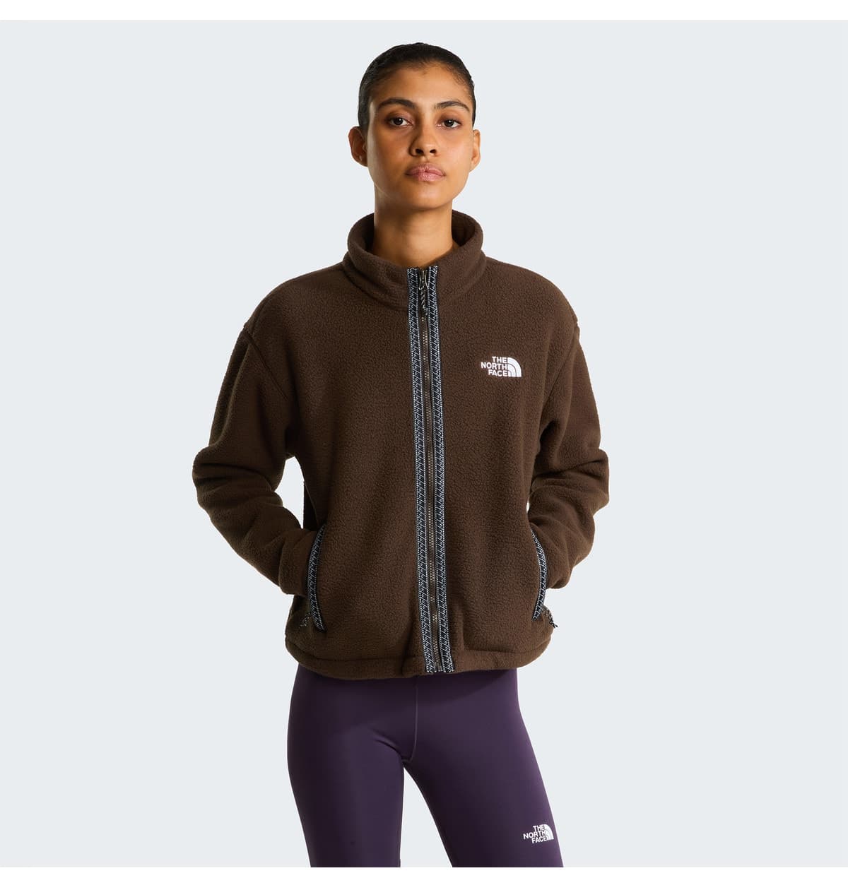 پولار زنانه The North Face قهوهای زیپ تمام مدل Fleeski پولار زنانه The North Face قهوهای زیپ تمام مدل Fleeski