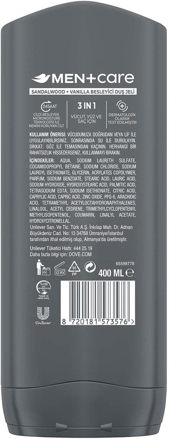 ژل دوش مردانه Dove Men Care چندل و وانیل 400 میلیلیتر ژل دوش مردانه Dove Men Care چندل و وانیل 400 میلیلیتر