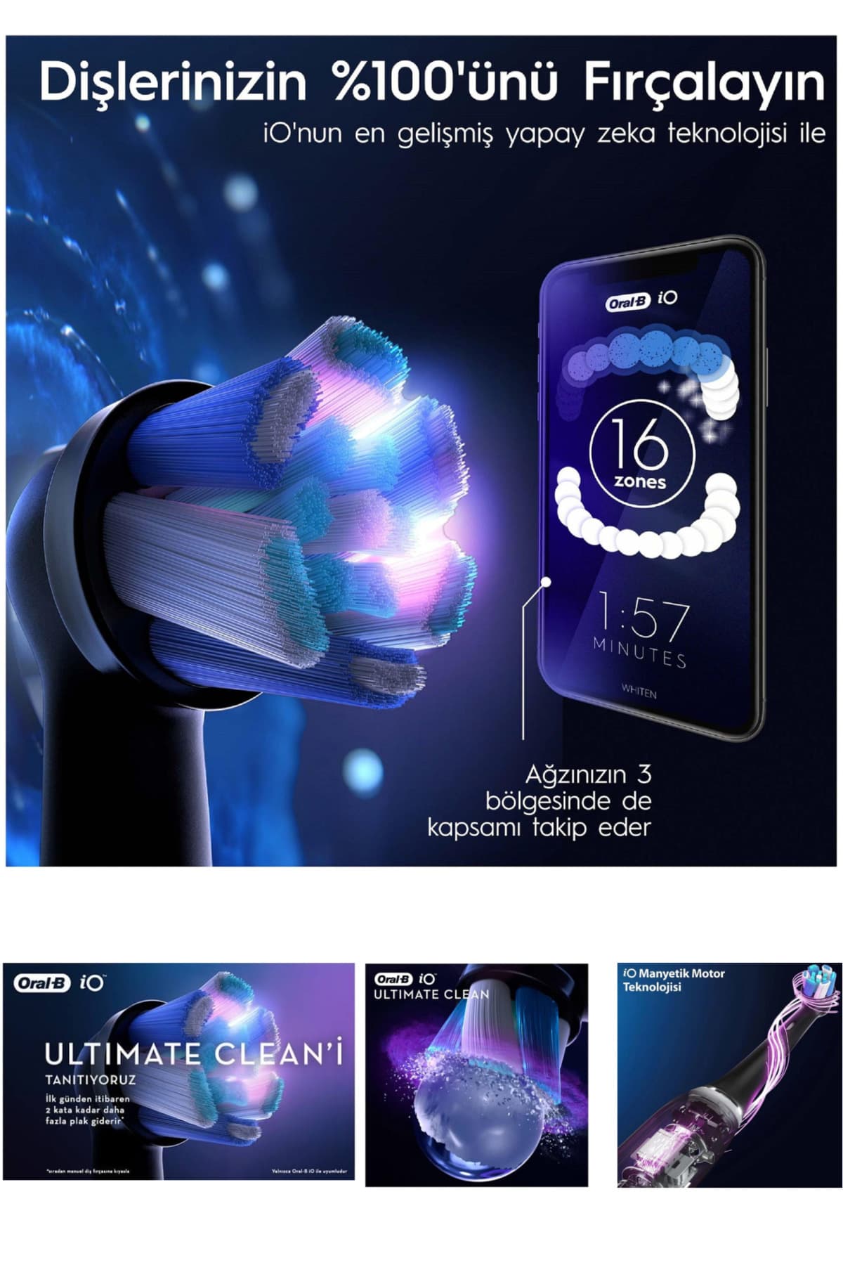 ست دوتایی مسواک شارژی هوشمند Oral-B با فناوری io sense مدل İo 10 سفید استارداست و مشکی کیهانی ست دوتایی مسواک شارژی هوشمند Oral-B با فناوری io sense مدل İo 10 سفید استارداست و مشکی کیهانی