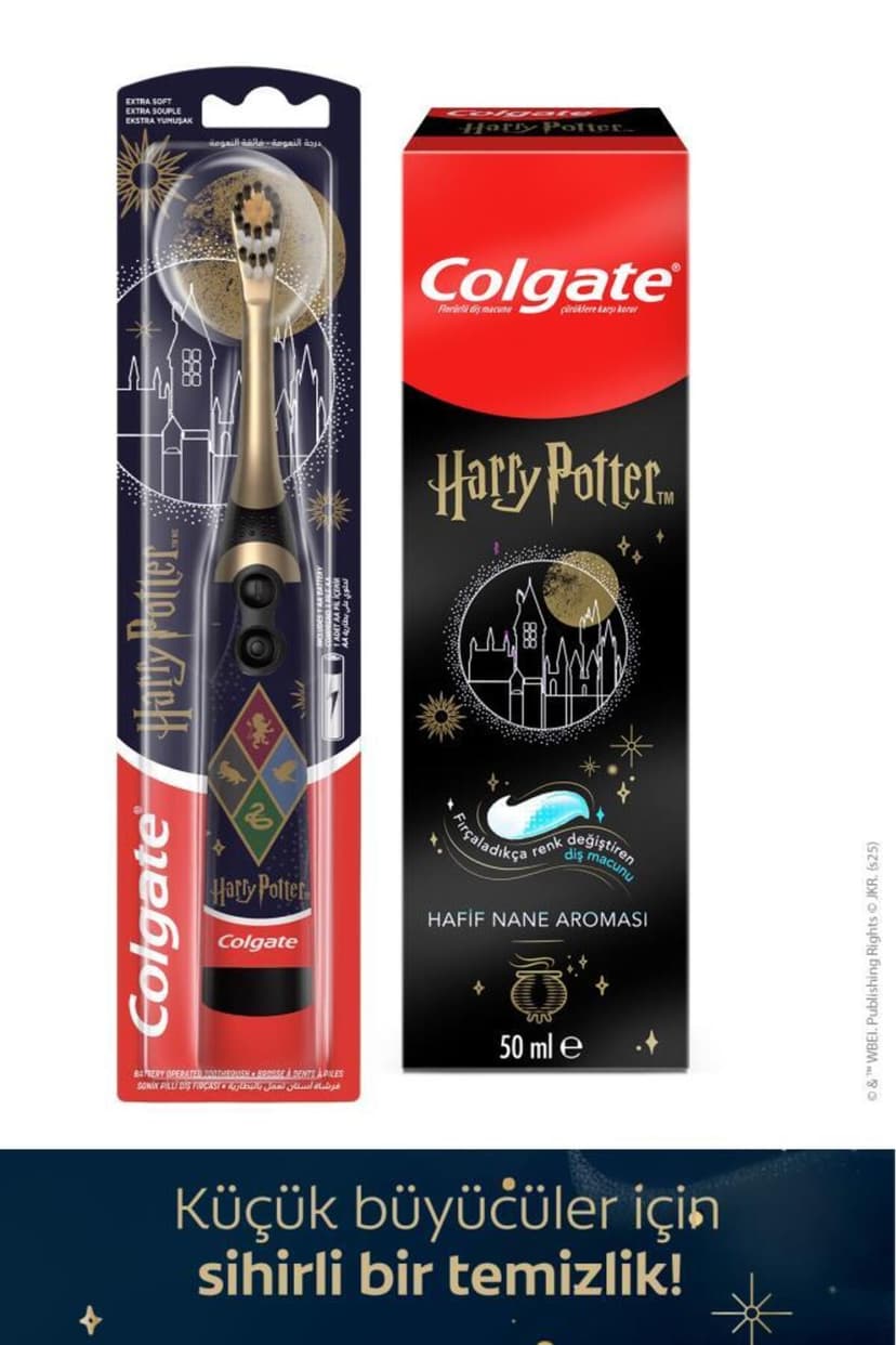 مسواک برقی و خمیردندان کودک Colgate طرح Harry Potter 50 ml مسواک برقی و خمیردندان کودک Colgate طرح Harry Potter 50 ml