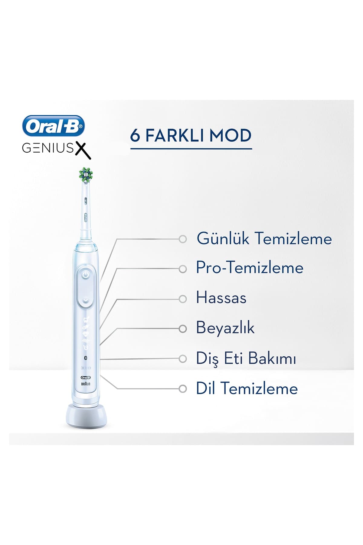 مسواک شارژی Oral-B سفید مدل Genius X مسواک شارژی Oral-B سفید مدل Genius X