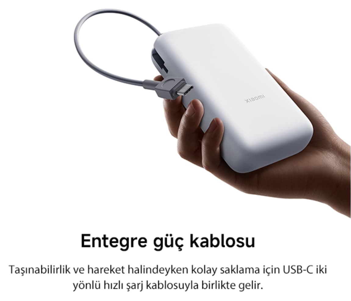پاوربانک Xiaomi با کابل داخلی خاکستری روشن 20000mAh پاوربانک Xiaomi با کابل داخلی خاکستری روشن 20000mAh