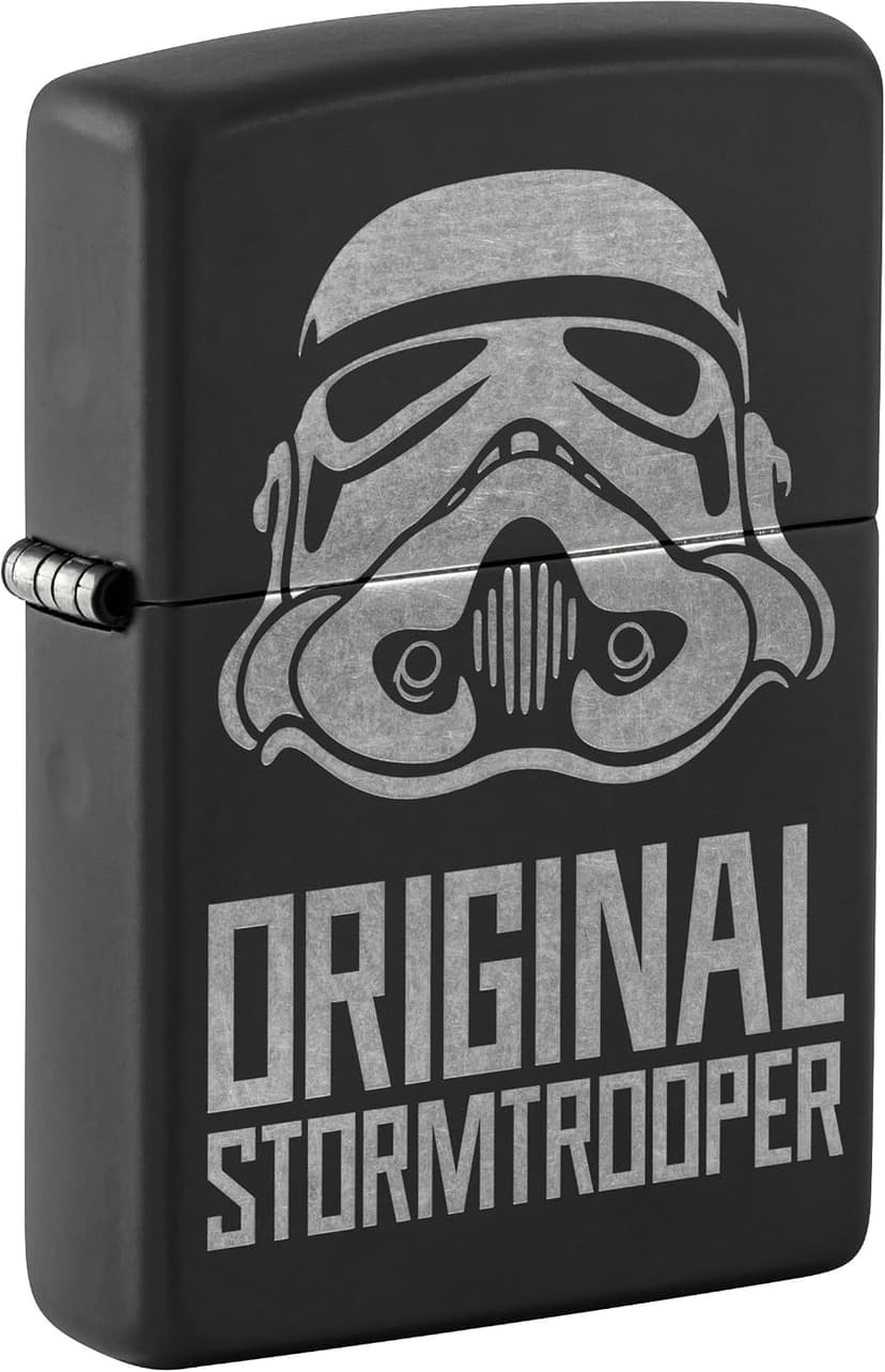 فندک Zippo بادگیر طرح Stormtrooper Helmet مشکی مات با کروم فندک Zippo بادگیر طرح Stormtrooper Helmet مشکی مات با کروم