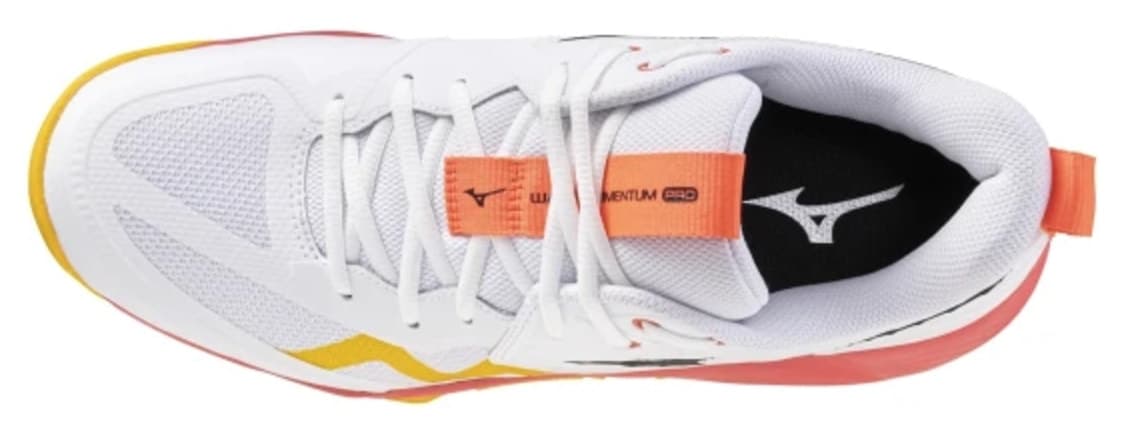 کفش والیبال یونیسکس Mizuno Wave Momentum Pro MID سفید نارنجی کفش والیبال یونیسکس Mizuno Wave Momentum Pro MID سفید نارنجی