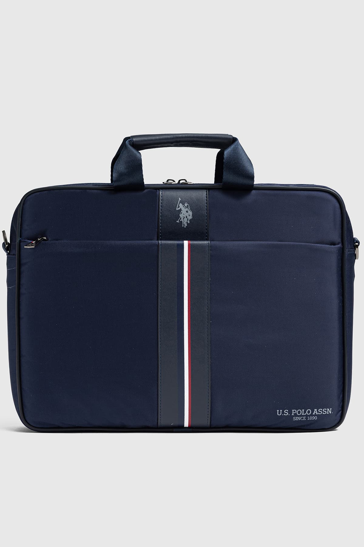 کیف لپتاپ زنانه U.S. Polo Assn. بندشانهای سرمهای مدل 26055-26058 کیف لپتاپ زنانه U.S. Polo Assn. بندشانهای سرمهای مدل 26055-26058