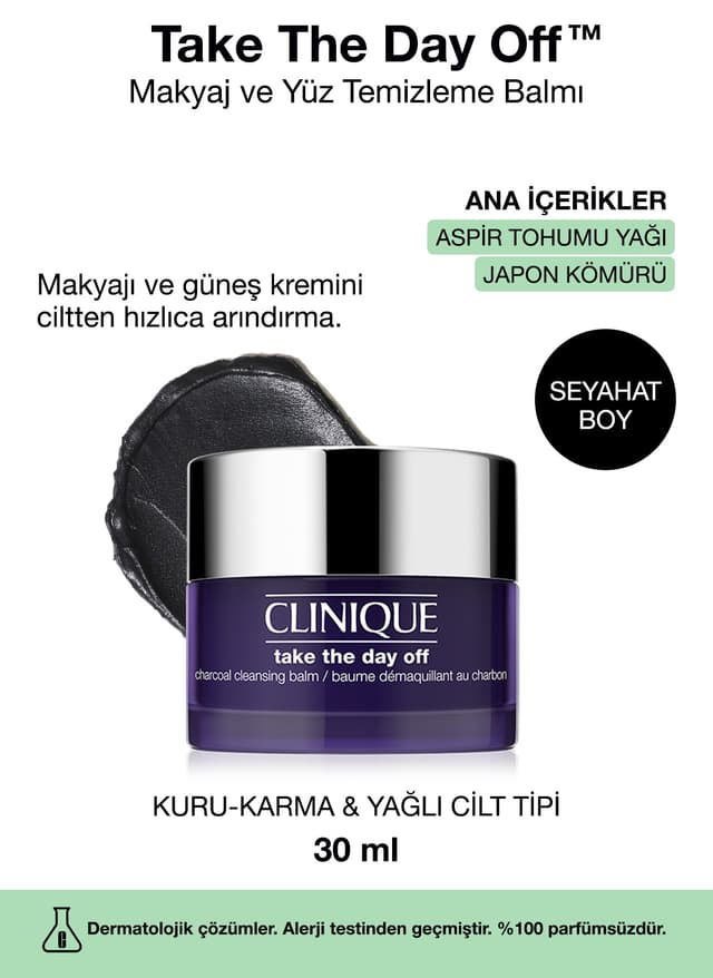 بالم پاککننده آرایش چشم و صورت Clinique Take The Day Off™ زغالی 30 ml بالم پاککننده آرایش چشم و صورت Clinique Take The Day Off™ زغالی 30 ml