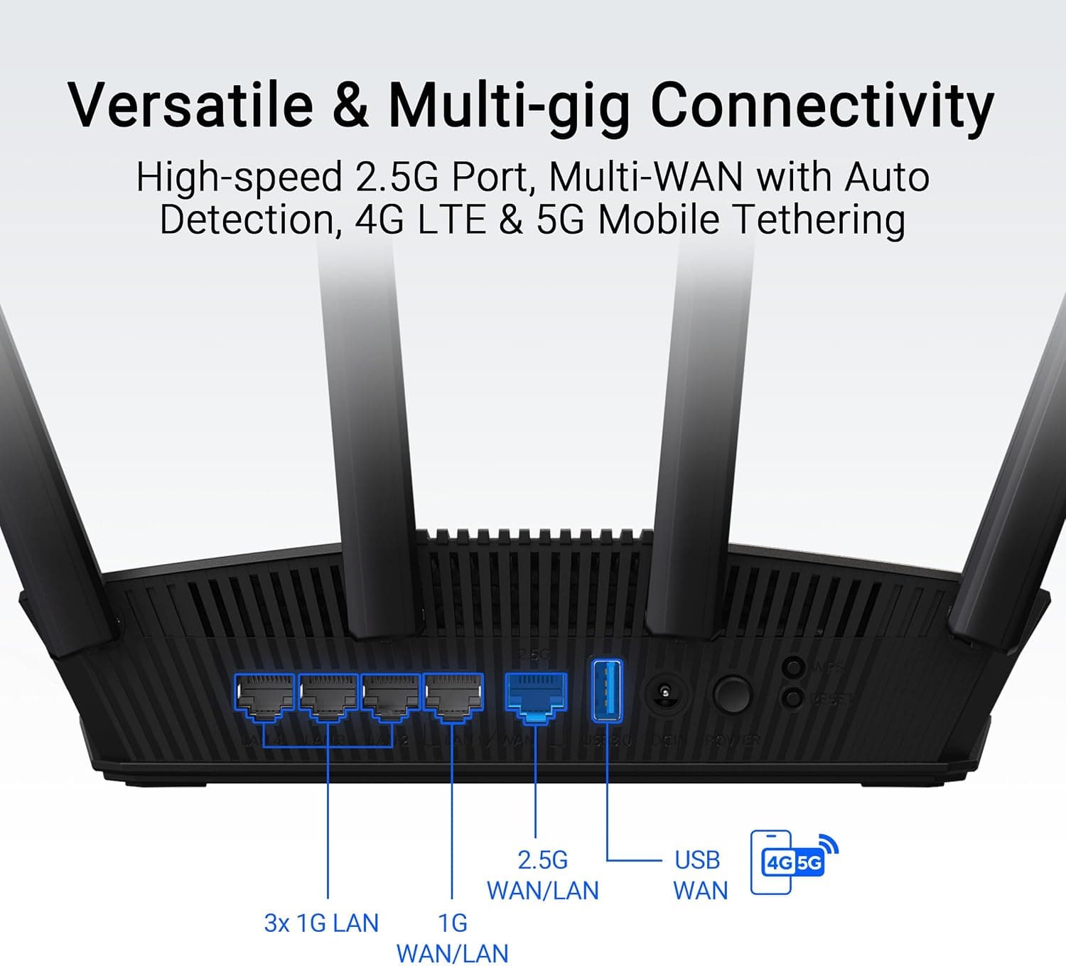 روتر WiFi 7 ASUS AiMesh قابلتوسعه مشکی مدل RT-BE58U روتر WiFi 7 ASUS AiMesh قابلتوسعه مشکی مدل RT-BE58U