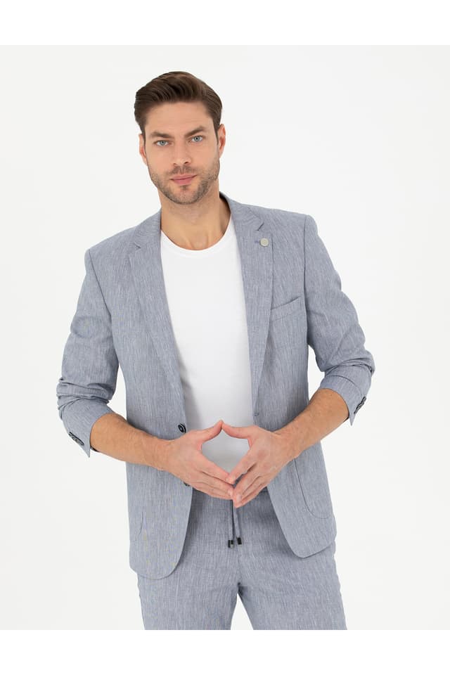 کت مردانه Pierre Cardin آبی تیره اسلیم فیت کتان مخلوط مدل 50284935-VR032 کت مردانه Pierre Cardin آبی تیره اسلیم فیت کتان مخلوط مدل 50284935-VR032