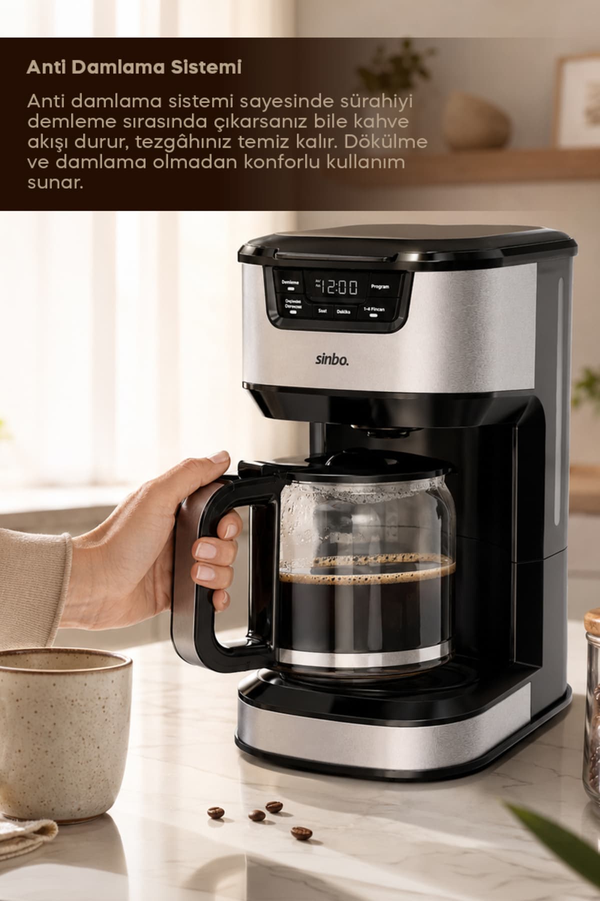 ماشین قهوهساز فیلتردار Sinbo خودکار تایمردار XL 14 فنجانی دیجیتال مدل SCM-9040 ماشین قهوهساز فیلتردار Sinbo خودکار تایمردار XL 14 فنجانی دیجیتال مدل SCM-9040