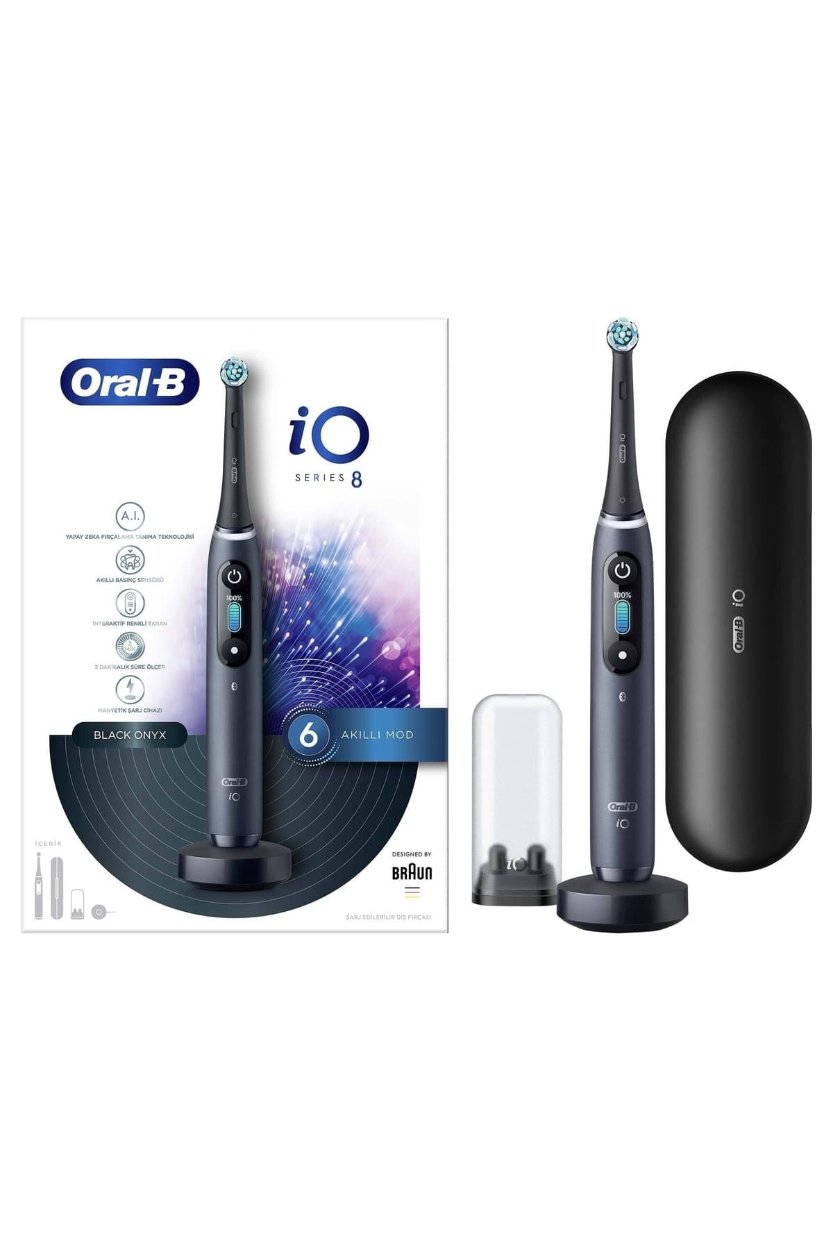 مسواک شارژی Oral-B مشکی مدل iO 8 مسواک شارژی Oral-B مشکی مدل iO 8