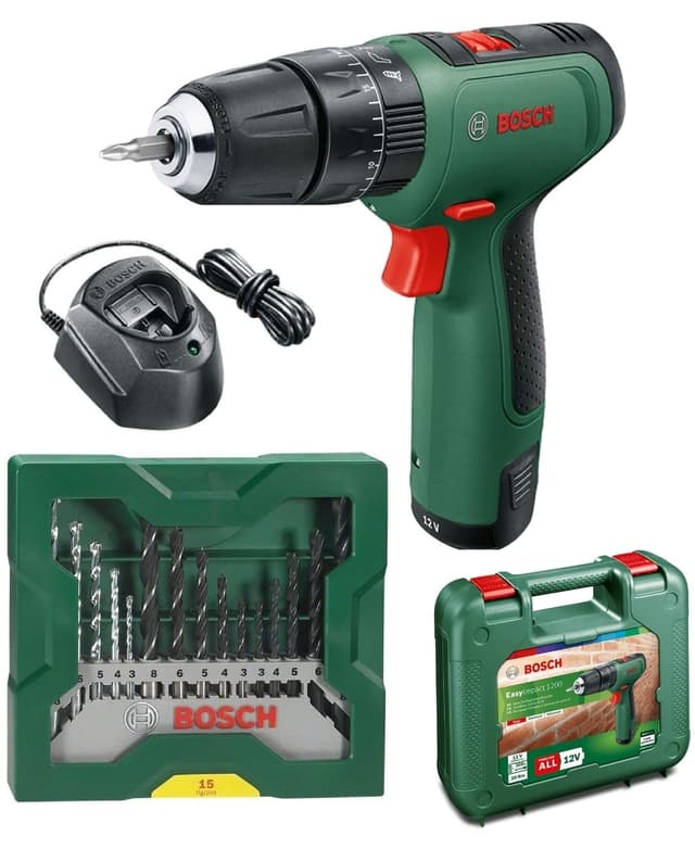 دریل شارژی چکشی و پیچگوشتی Bosch با ست مته 15 تکه دریل شارژی چکشی و پیچگوشتی Bosch با ست مته 15 تکه