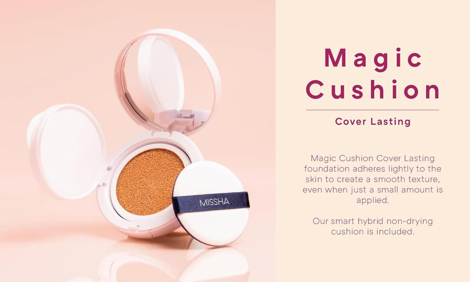 فوندوتن MISSHA نیمهمات پوشش بالا مدل Magic Cushion Cover Lasting No.21 SPF50+ PA+++ فوندوتن MISSHA نیمهمات پوشش بالا مدل Magic Cushion Cover Lasting No.21 SPF50+ PA+++