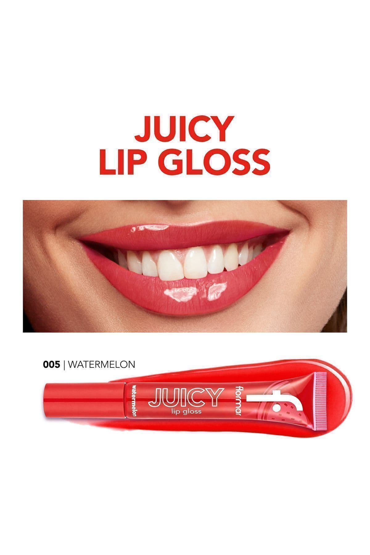 برق لب با رایحه هندوانه Flormar Juicy Lip Gloss رنگ 005 Watermelon برق لب با رایحه هندوانه Flormar Juicy Lip Gloss رنگ 005 Watermelon