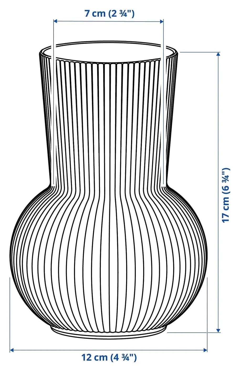 گلدان شیشهای IKEA شفاف رومیزی ارتفاع 17 cm قطر 12 cm گلدان شیشهای IKEA شفاف رومیزی ارتفاع 17 cm قطر 12 cm