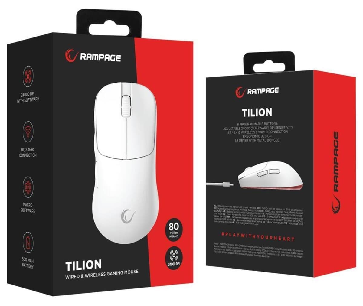 ماوس گیمینگ Rampage Tilion بیسیم سفید 24000 DPI 3311 شارژی Huano Switch 80 Million ماوس گیمینگ Rampage Tilion بیسیم سفید 24000 DPI 3311 شارژی Huano Switch 80 Million