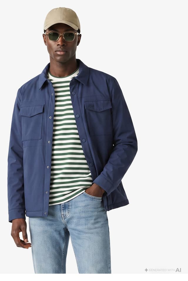 پیراهن رویی مردانه Lacoste سرمهای فیت معمولی پیراهن رویی مردانه Lacoste سرمهای فیت معمولی