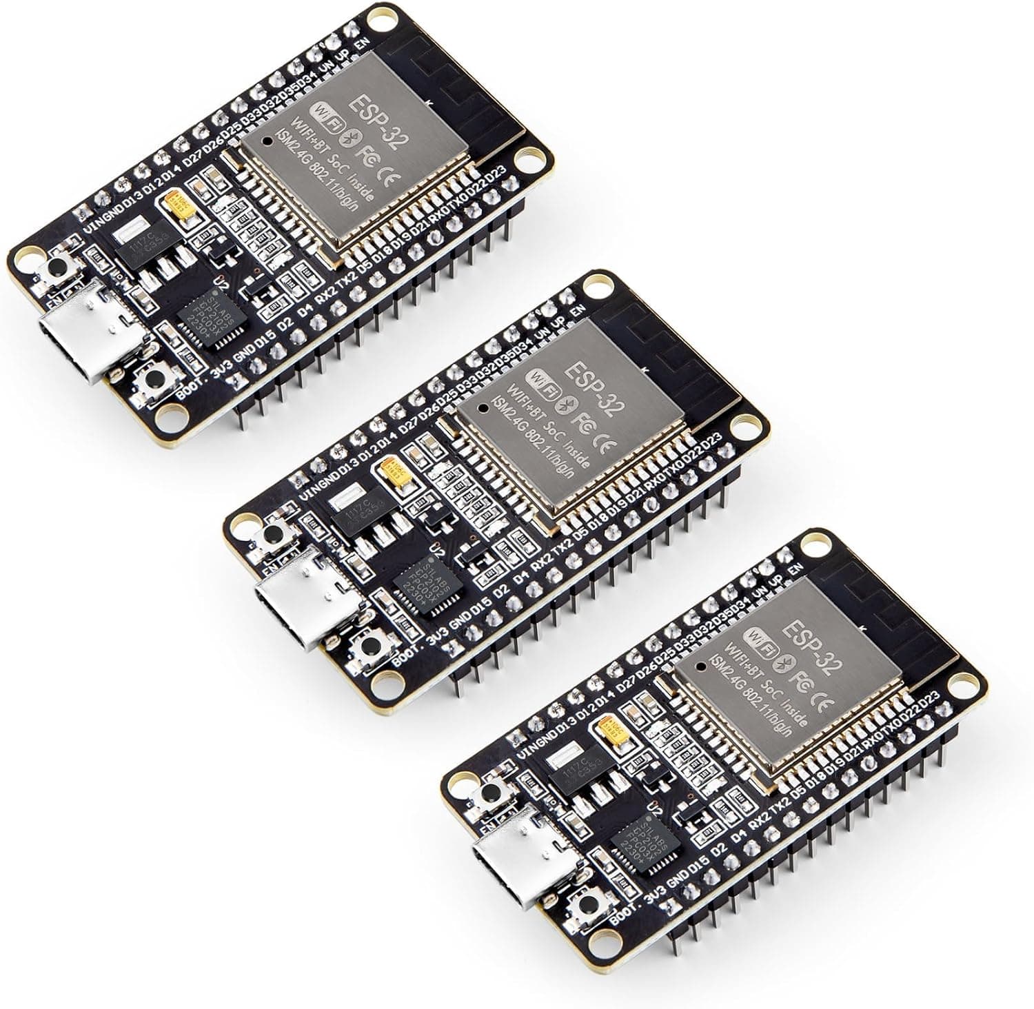 برد توسعه ELEGOO ESP-32 با رابط USB Type-C 3pcs برد توسعه ELEGOO ESP-32 با رابط USB Type-C 3pcs