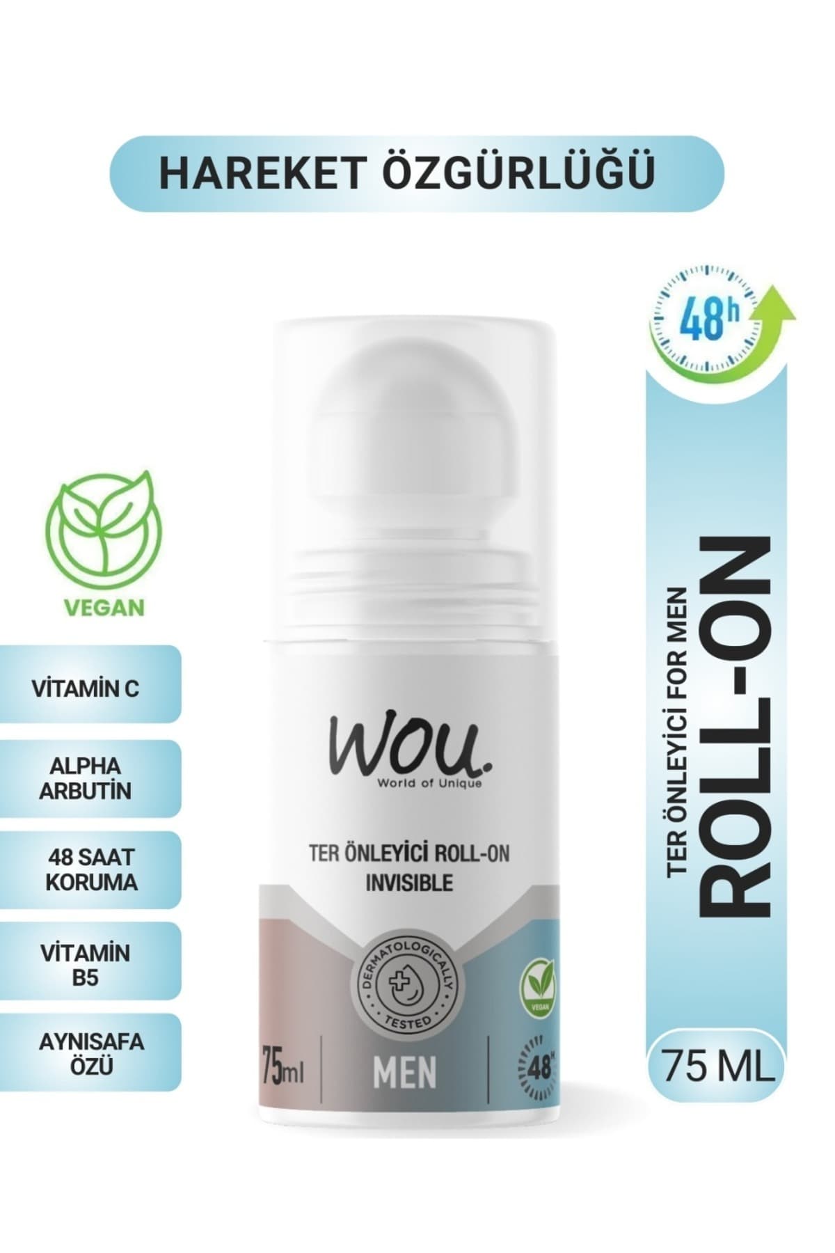 رولآن مردانه WOU World of Unique ضدتعریق و ضدلک 75 ml رولآن مردانه WOU World of Unique ضدتعریق و ضدلک 75 ml