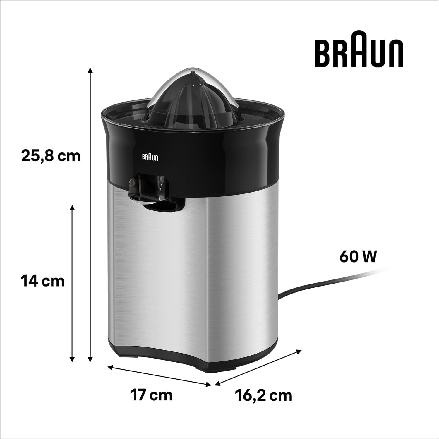 آبمیوهگیری مرکبات Braun Citrus Quick 5 مدل CJ 5050 مشکی فلزی آبمیوهگیری مرکبات Braun Citrus Quick 5 مدل CJ 5050 مشکی فلزی
