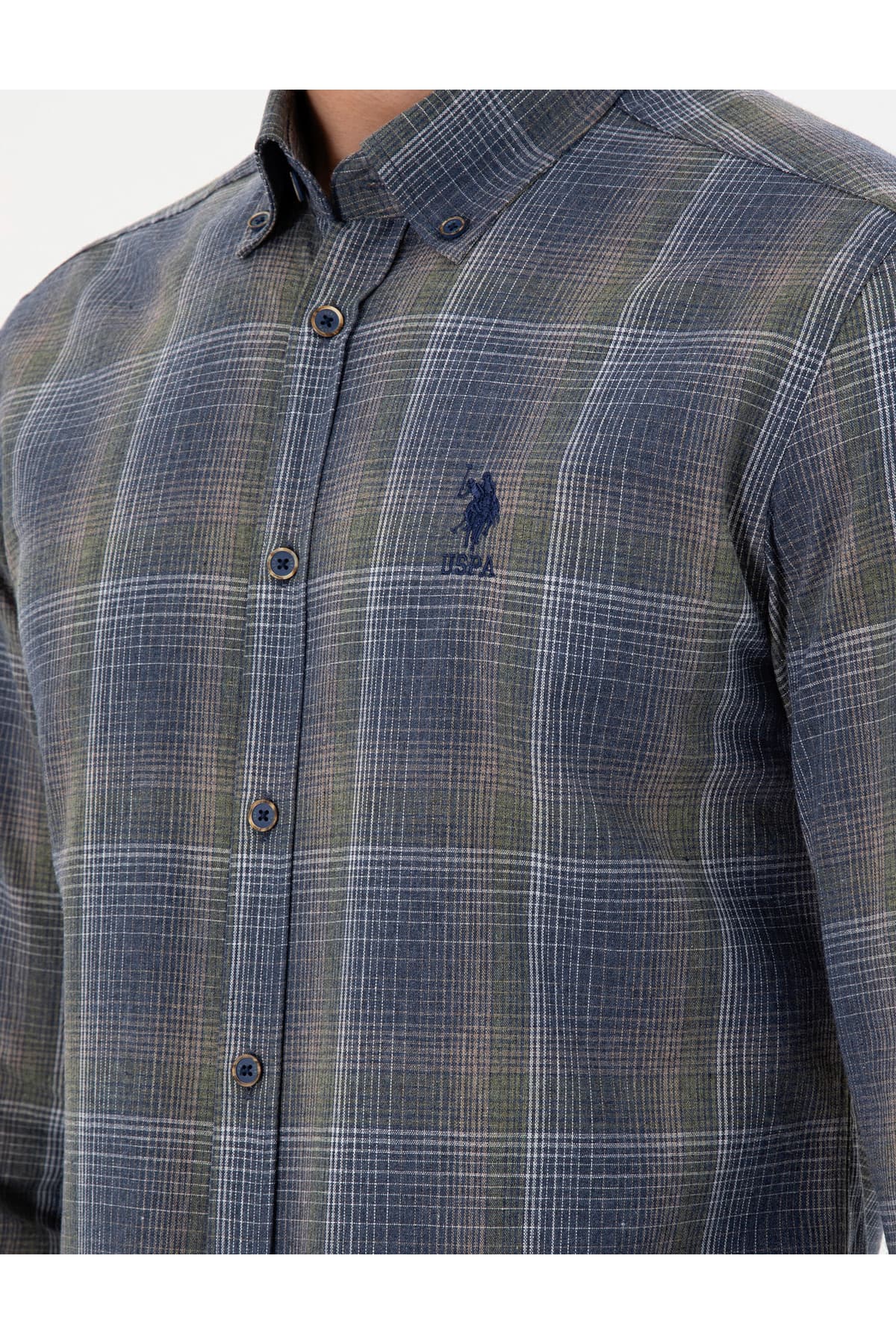 پیراهن مردانه U.S. Polo Assn. سبز تیره آستین بلند مدل 50293480-VR079 پیراهن مردانه U.S. Polo Assn. سبز تیره آستین بلند مدل 50293480-VR079