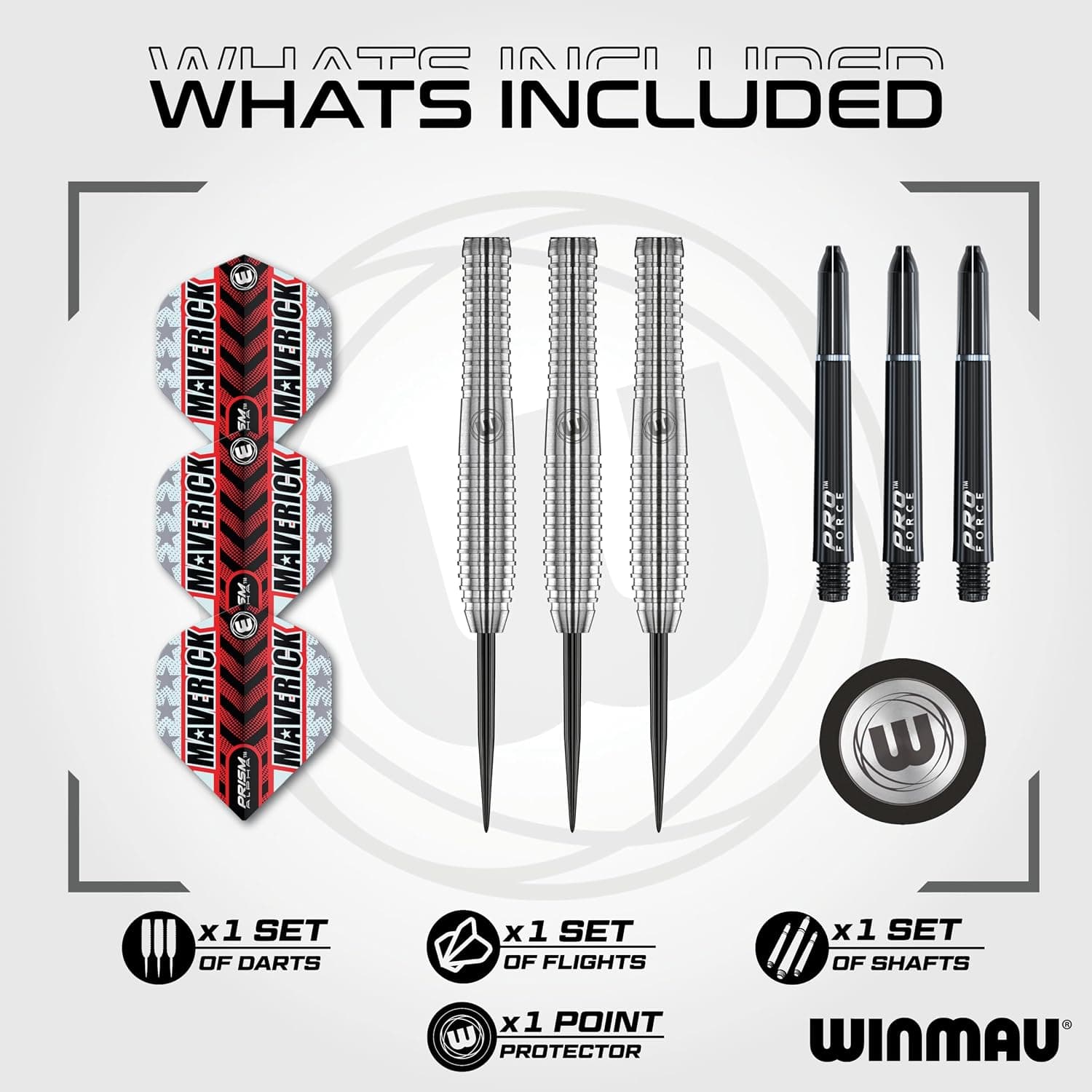ست دارت حرفهای WINMAU تنگستن با نوک فولادی Maverick وزن 21-25 Gram همراه فلایت و شفت ست دارت حرفهای WINMAU تنگستن با نوک فولادی Maverick وزن 21-25 Gram همراه فلایت و شفت