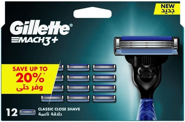 تیغ اصلاح مردانه Gillette Mach3+ قابل شارژ مجدد 12 Blade Refills تیغ اصلاح مردانه Gillette Mach3+ قابل شارژ مجدد 12 Blade Refills
