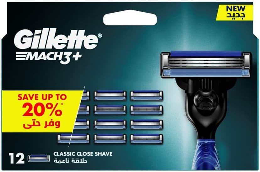 تیغ اصلاح مردانه Gillette Mach3+ قابل شارژ مجدد 12 Blade Refills تیغ اصلاح مردانه Gillette Mach3+ قابل شارژ مجدد 12 Blade Refills