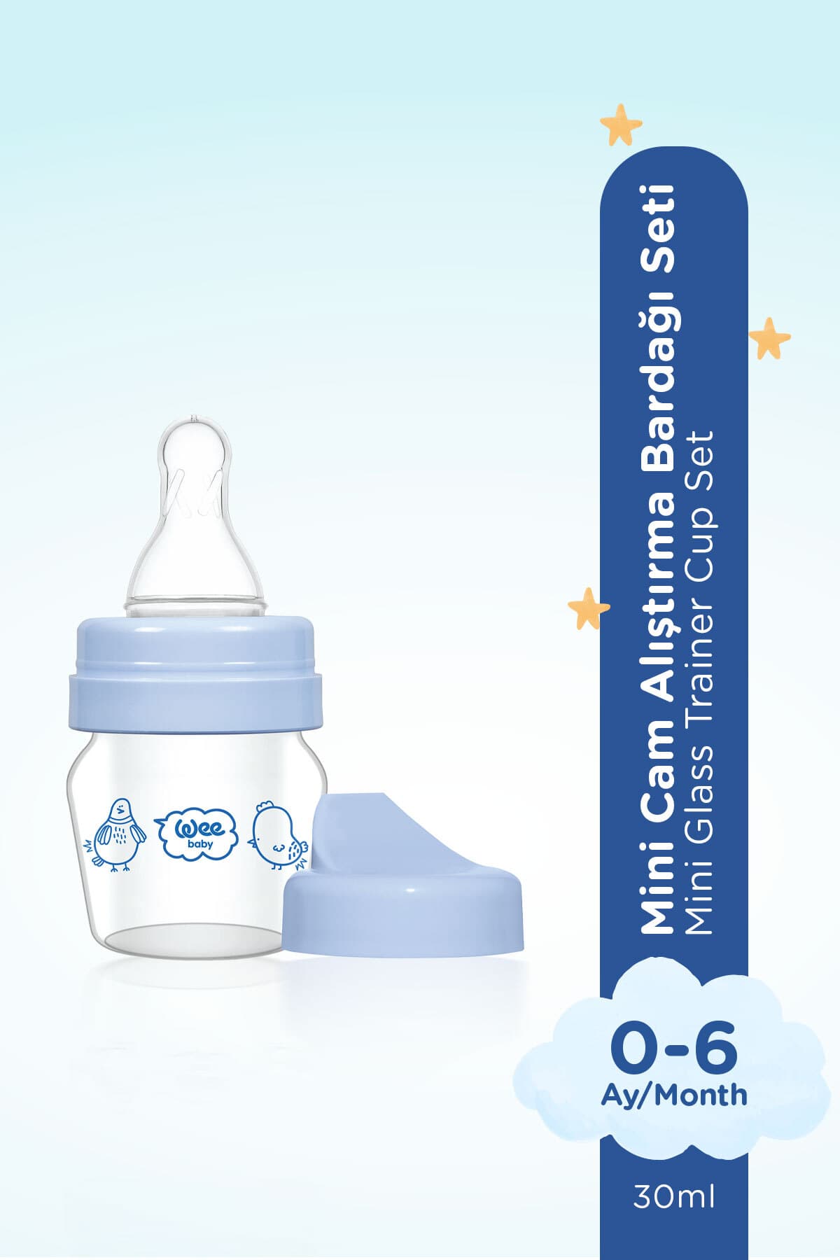 ست شیشه شیر و لیوان آموزشی Wee Baby Mini Cam 30 Ml آبی ست شیشه شیر و لیوان آموزشی Wee Baby Mini Cam 30 Ml آبی