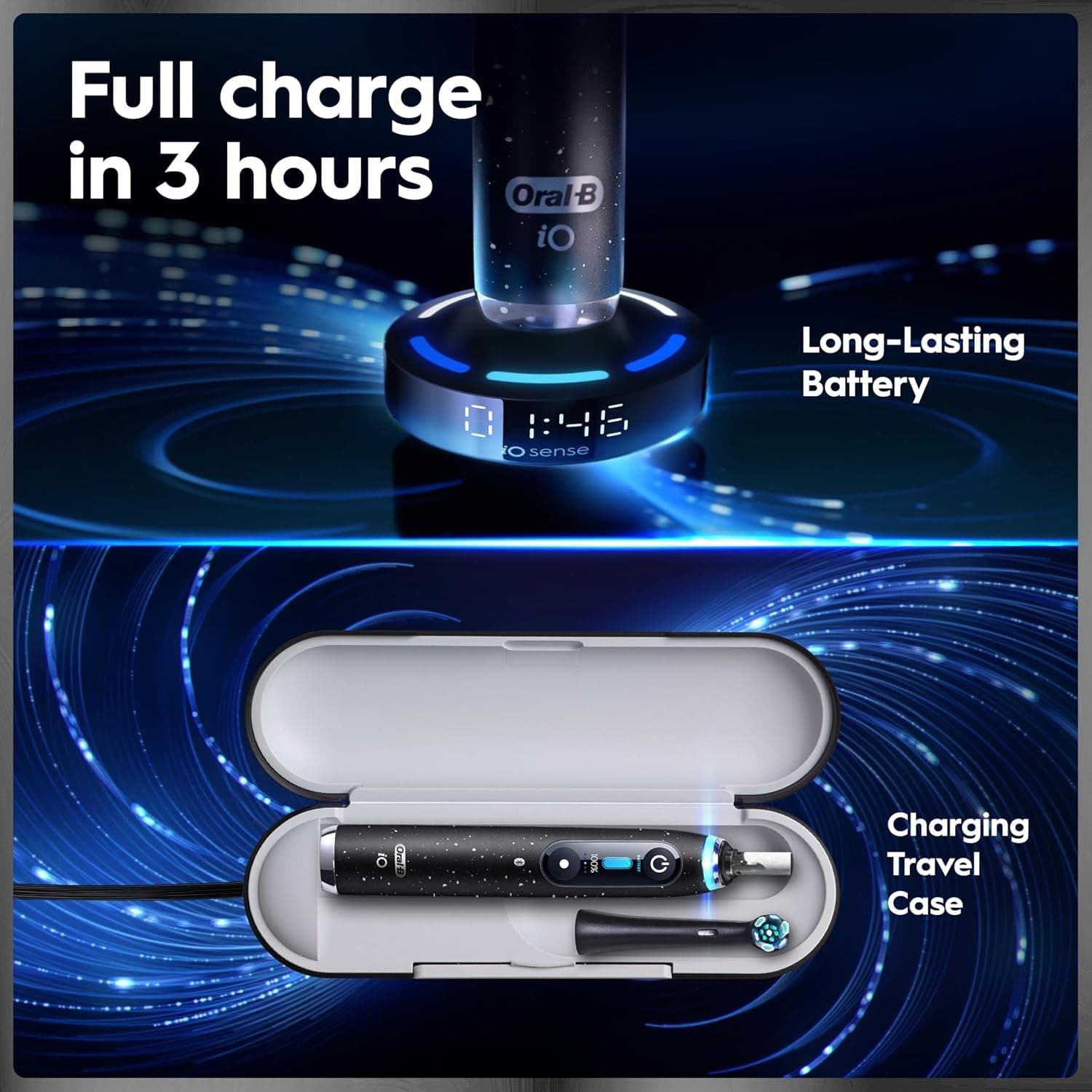 مسواک برقی Oral-B iO Series 10 مشکی کیهانی به همراه 4 سر یدکی مسواک برقی Oral-B iO Series 10 مشکی کیهانی به همراه 4 سر یدکی