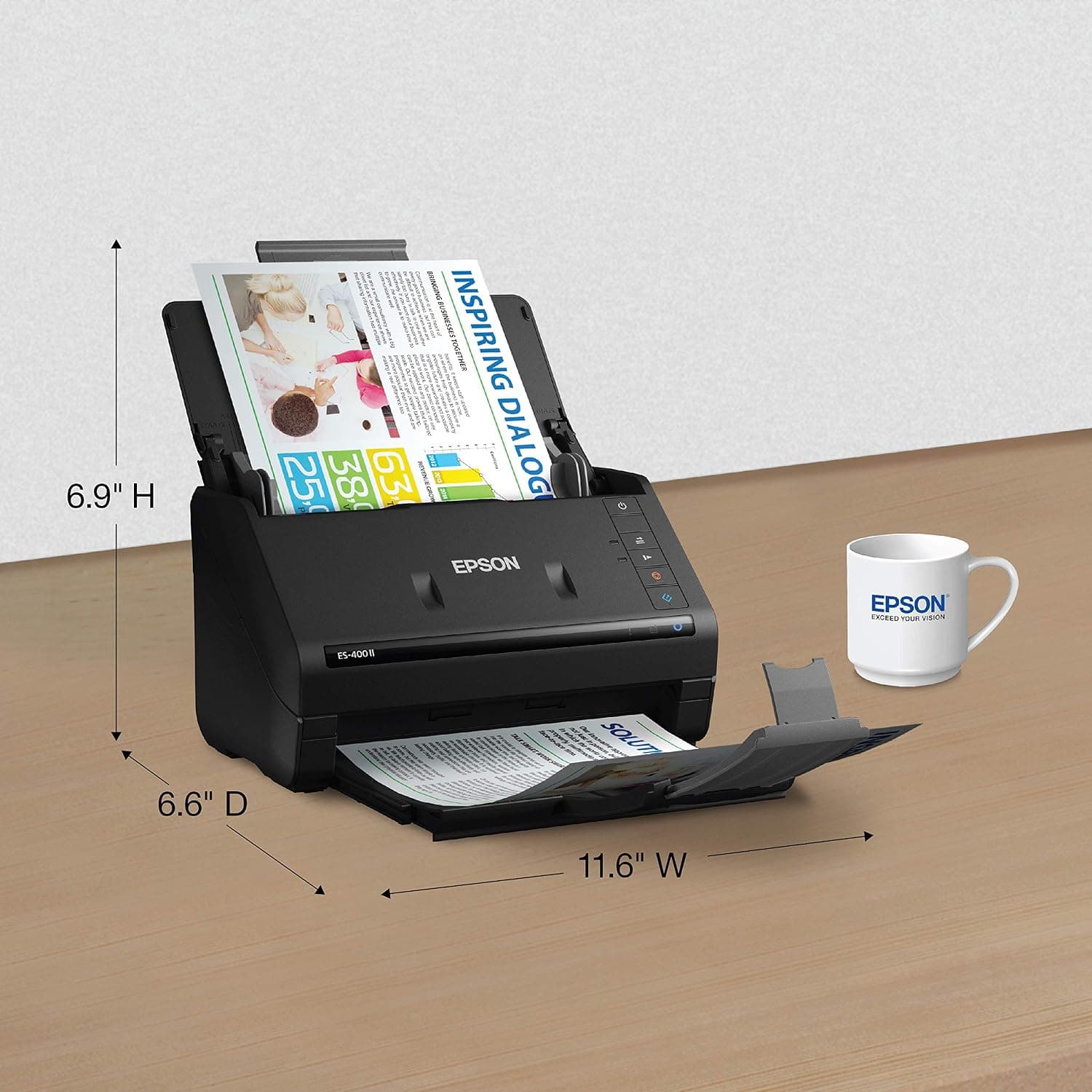 اسکنر اسناد رومیزی رنگی دورو Epson Workforce برای PC و Mac با تغذیه خودکار اسناد (ADF) مدل ES-400 II اسکنر اسناد رومیزی رنگی دورو Epson Workforce برای PC و Mac با تغذیه خودکار اسناد (ADF) مدل ES-400 II