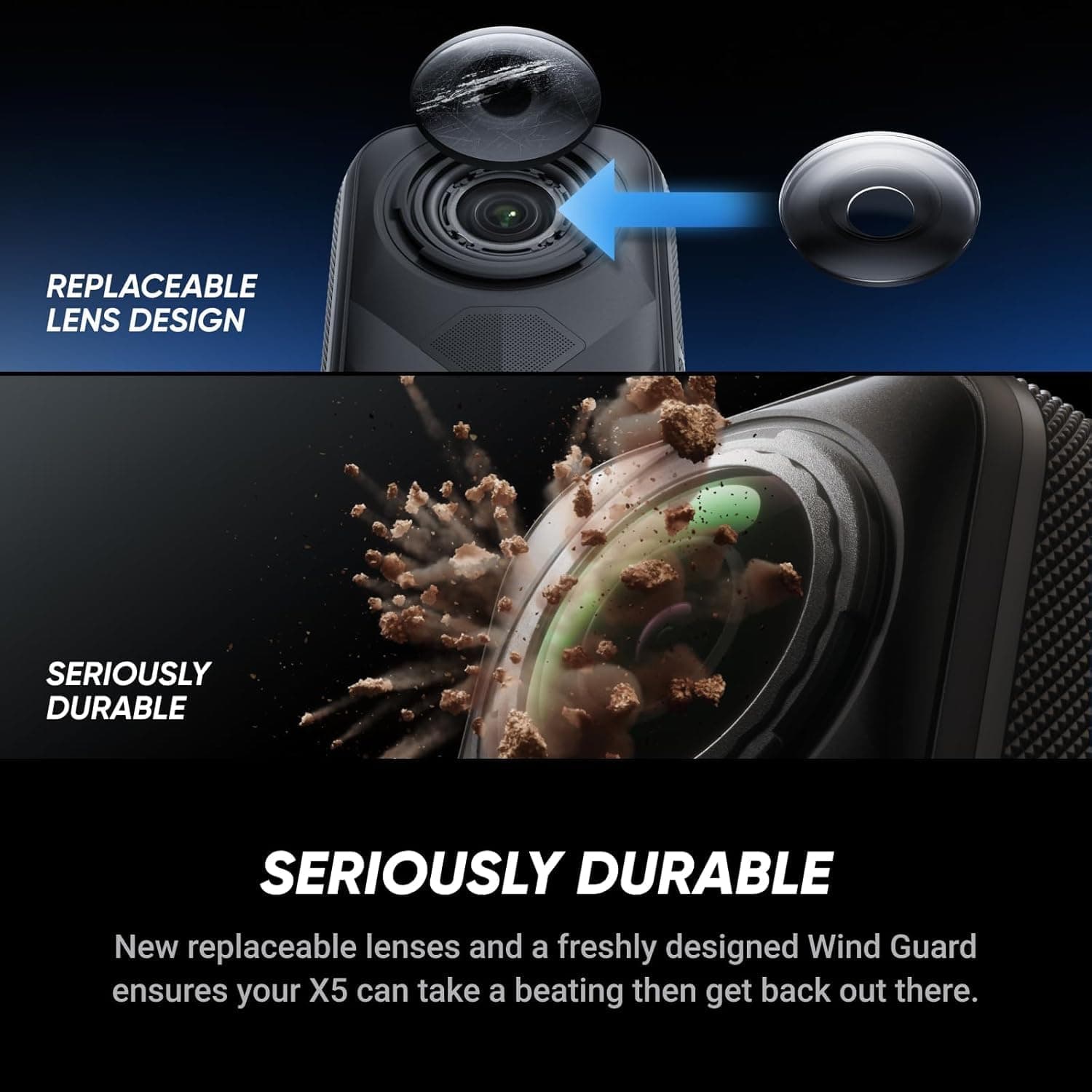 دوربین اکشن 360 درجه Insta360 با وضوح 8K بسته استاندارد مدل X5 همراه با کیف حمل لنز قابل تعویض دوربین اکشن 360 درجه Insta360 با وضوح 8K بسته استاندارد مدل X5 همراه با کیف حمل لنز قابل تعویض