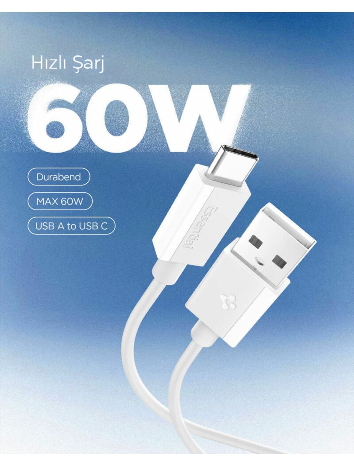 کابل Spigen USB-A به USB-C 1 متری 60W شارژ سریع سفید مدل ACA08715 کابل Spigen USB-A به USB-C 1 متری 60W شارژ سریع سفید مدل ACA08715