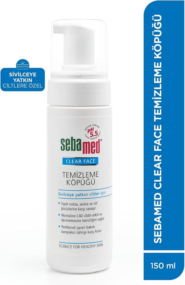 فوم شستوشوی صورت ضد جوش سرسیاه برای پوست چرب و مستعد آکنه Sebamed 150 ml فوم شستوشوی صورت ضد جوش سرسیاه برای پوست چرب و مستعد آکنه Sebamed 150 ml
