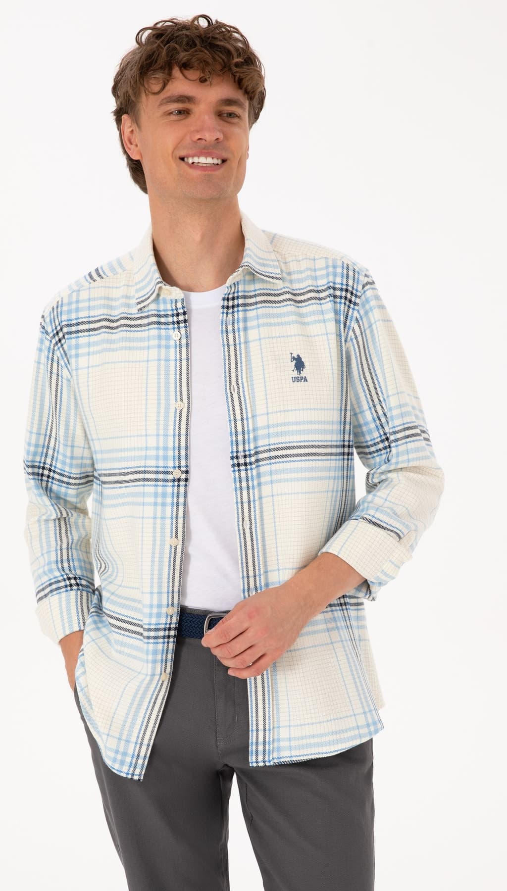 پیراهن مردانه U.S. Polo Assn. چهارخانه آستین بلند مدل 50316632-VR256 پیراهن مردانه U.S. Polo Assn. چهارخانه آستین بلند مدل 50316632-VR256