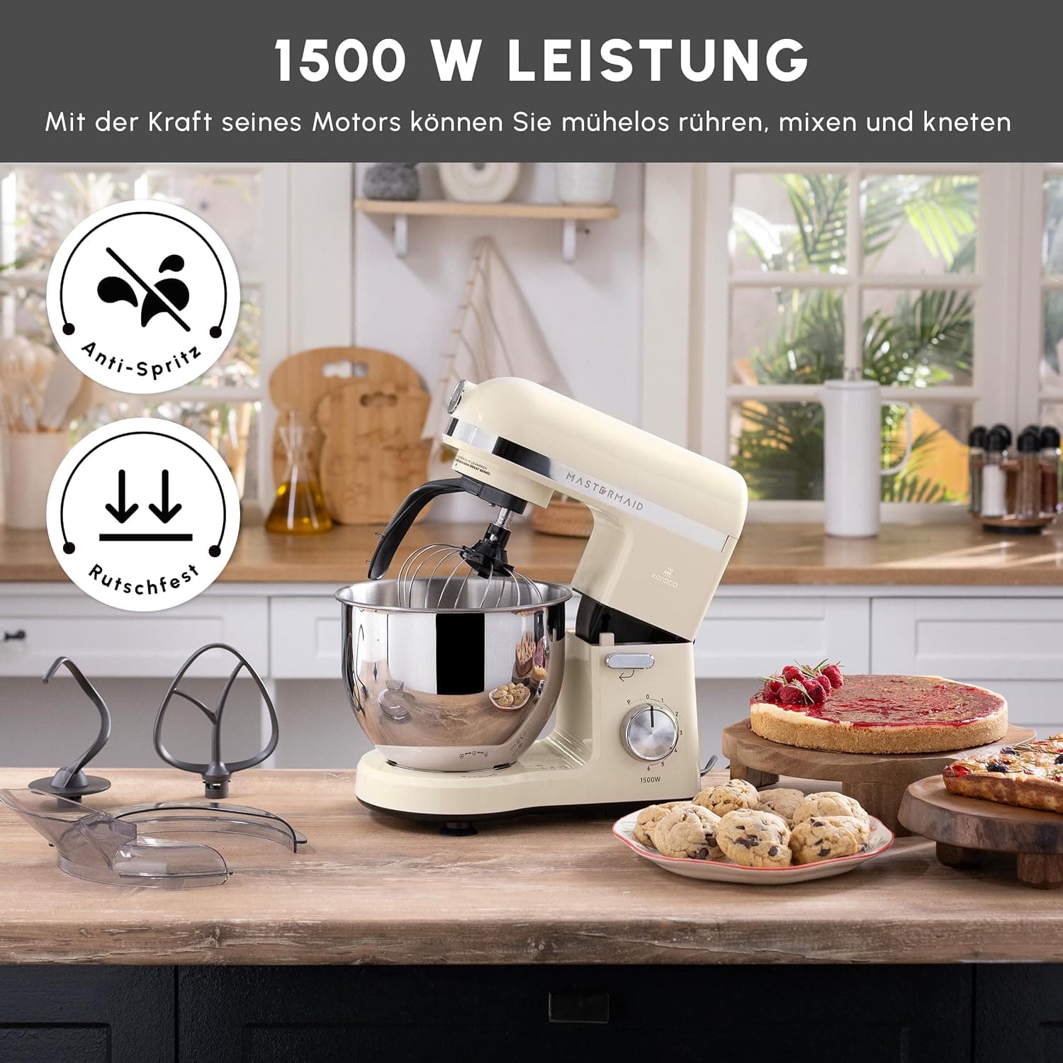 روبات آشپزخانه Karaca توان 1500 W رنگ بژ مدل Mastermaid Chef Pro Iconic روبات آشپزخانه Karaca توان 1500 W رنگ بژ مدل Mastermaid Chef Pro Iconic