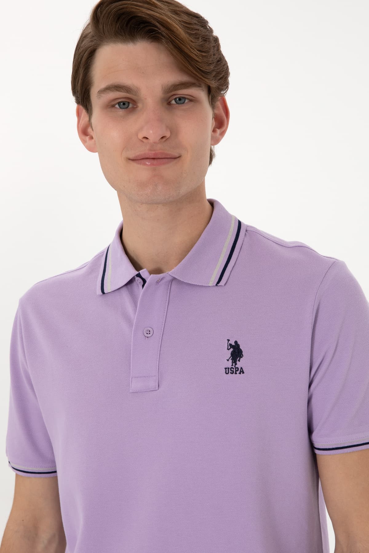 تیشرت مردانه U.S. Polo Assn. فیت معمولی یقه پولو بنفش مدل 50306011-VR034 تیشرت مردانه U.S. Polo Assn. فیت معمولی یقه پولو بنفش مدل 50306011-VR034