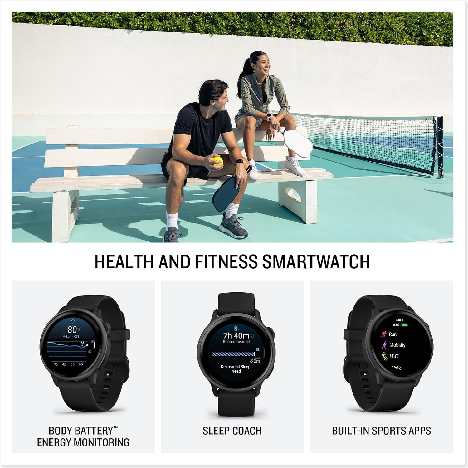 ساعت هوشمند Garmin مشکی مدل Vivoactive 6 ساعت هوشمند Garmin مشکی مدل Vivoactive 6