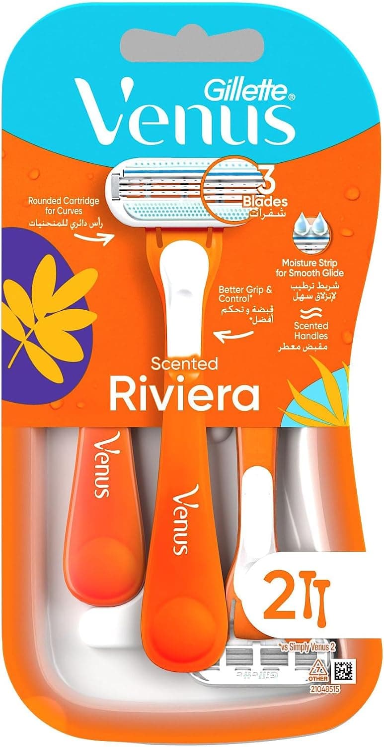 تیغ یکبار مصرف زنانه Gillette معطر Venus Riviera بسته 2 عددی تیغ یکبار مصرف زنانه Gillette معطر Venus Riviera بسته 2 عددی