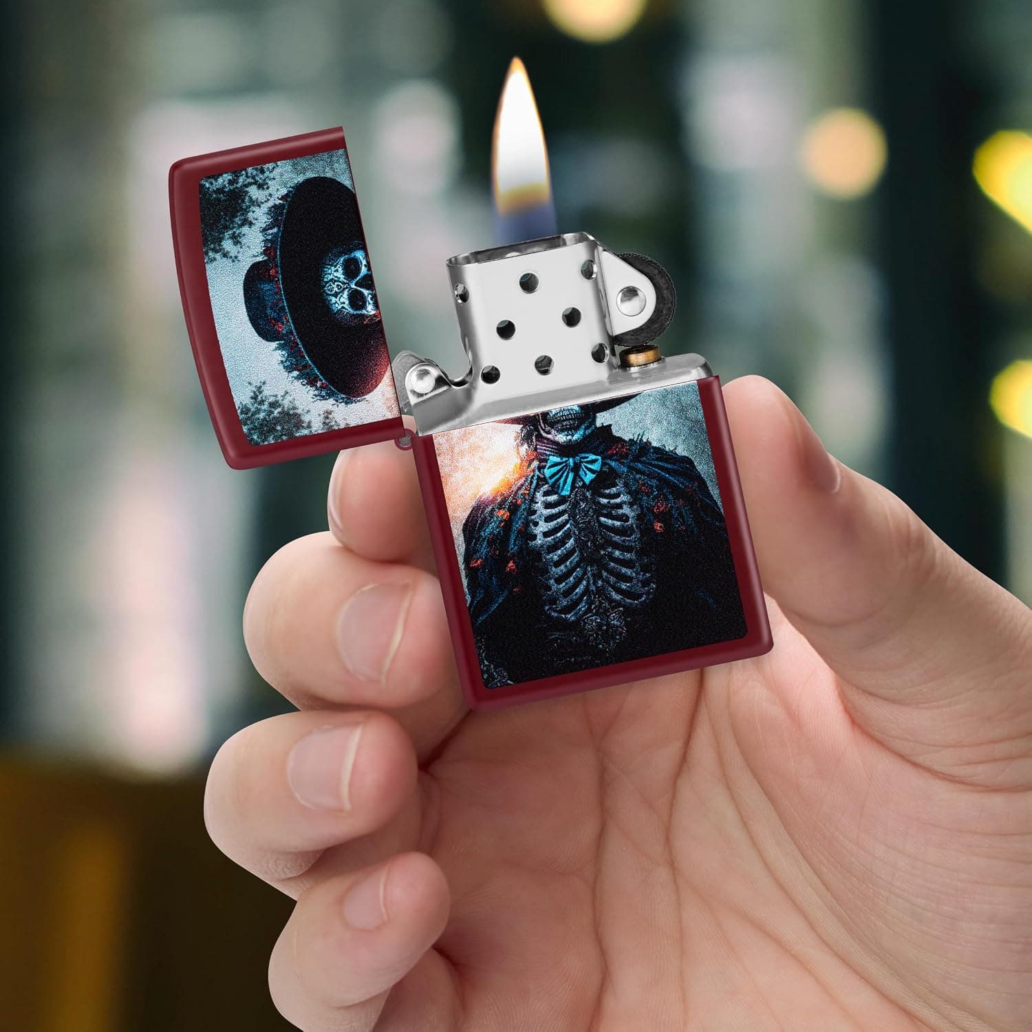 فندک ضدباد Zippo طرح روز مردگان رنگ مرلو فندک ضدباد Zippo طرح روز مردگان رنگ مرلو