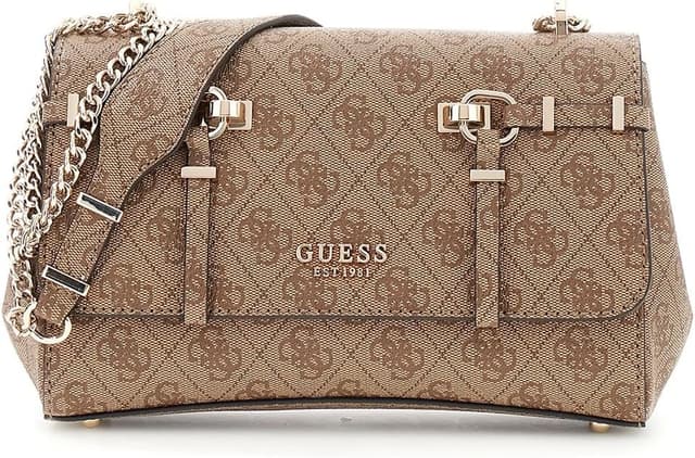 کیف زنانه GUESS کراسبادی تبدیلشونده فلپدار مدل LEONA LOGO رنگ لته کیف زنانه GUESS کراسبادی تبدیلشونده فلپدار مدل LEONA LOGO رنگ لته