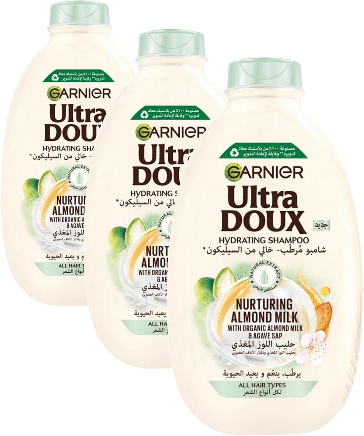 شامپو Garnier Ultra Doux با شیر بادام، 2 × 400 ml شامپو Garnier Ultra Doux با شیر بادام، 2 × 400 ml