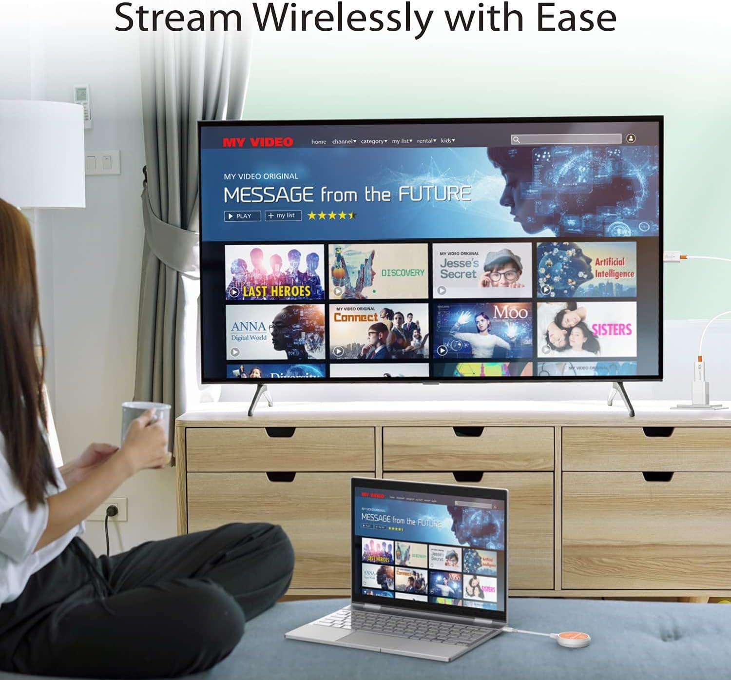 فرستنده و گیرنده بیسیم USB-C به HDMI j5create با پشتیبانی 1080p مدل JVAW62 فرستنده و گیرنده بیسیم USB-C به HDMI j5create با پشتیبانی 1080p مدل JVAW62