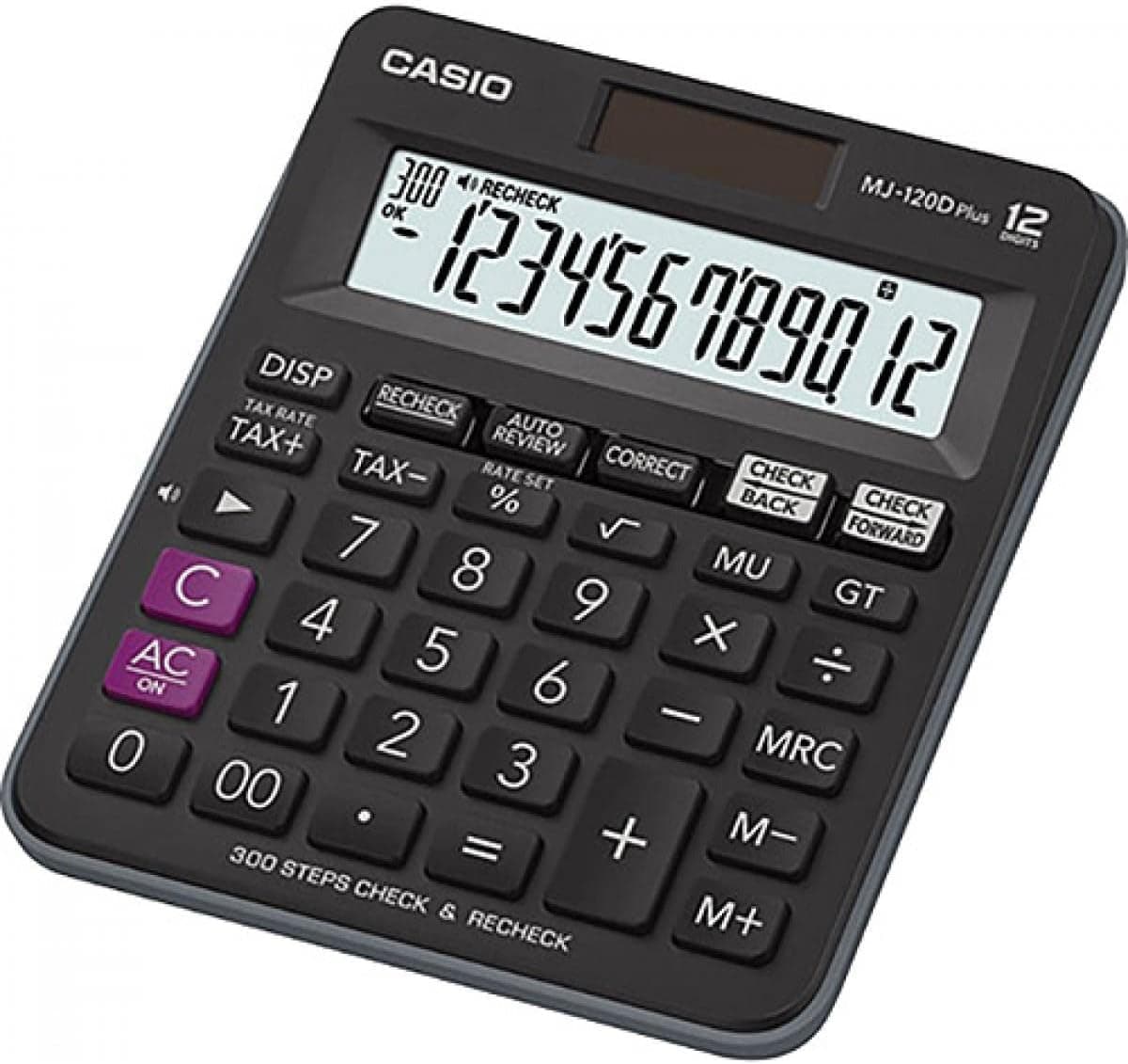 ماشین حساب رومیزی Casio، 300 مرحله بررسی و اصلاح، کلیدهای Tax و GT، مدل MJ-120D Plus - BK ماشین حساب رومیزی Casio، 300 مرحله بررسی و اصلاح، کلیدهای Tax و GT، مدل MJ-120D Plus - BK