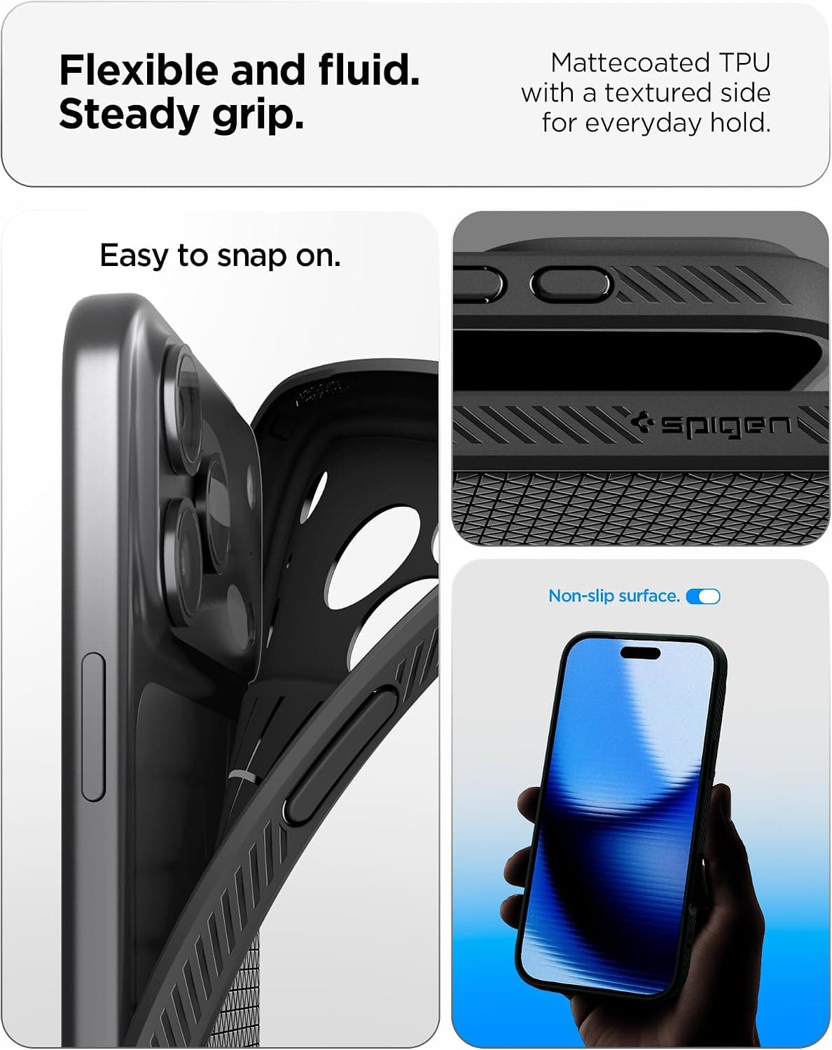 قاب سازگار با iPhone 18 Pro Max و 17 Pro Max Spigen Liquid Air مشکی مات مدل ACS09888 قاب سازگار با iPhone 18 Pro Max و 17 Pro Max Spigen Liquid Air مشکی مات مدل ACS09888