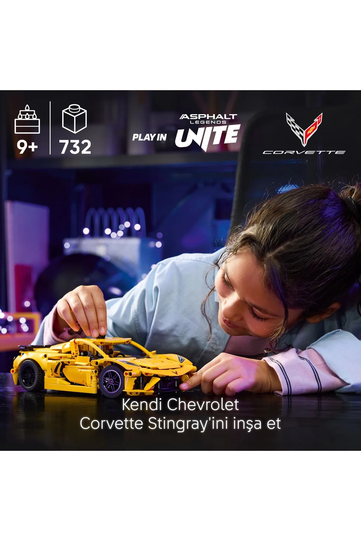 مجموعه ساختنی اسباببازی مناسب ۹ سال به بالا لگو Technic Chevrolet Corvette Stingray مدل 42205 (۷۳۲ قطعه) مجموعه ساختنی اسباببازی مناسب ۹ سال به بالا لگو Technic Chevrolet Corvette Stingray مدل 42205 (۷۳۲ قطعه)