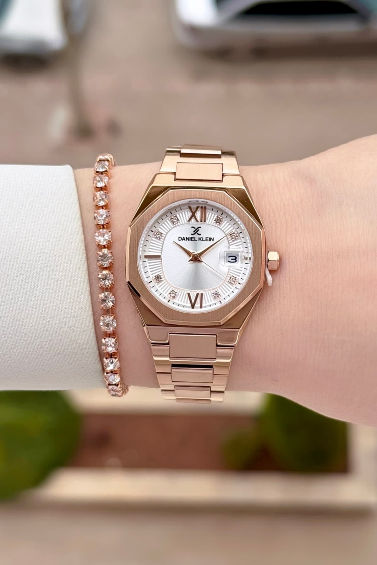 ساعت زنانه Daniel Klein بند رز قابل تنظیم 30mm و دستبند ساعت زنانه Daniel Klein بند رز قابل تنظیم 30mm و دستبند