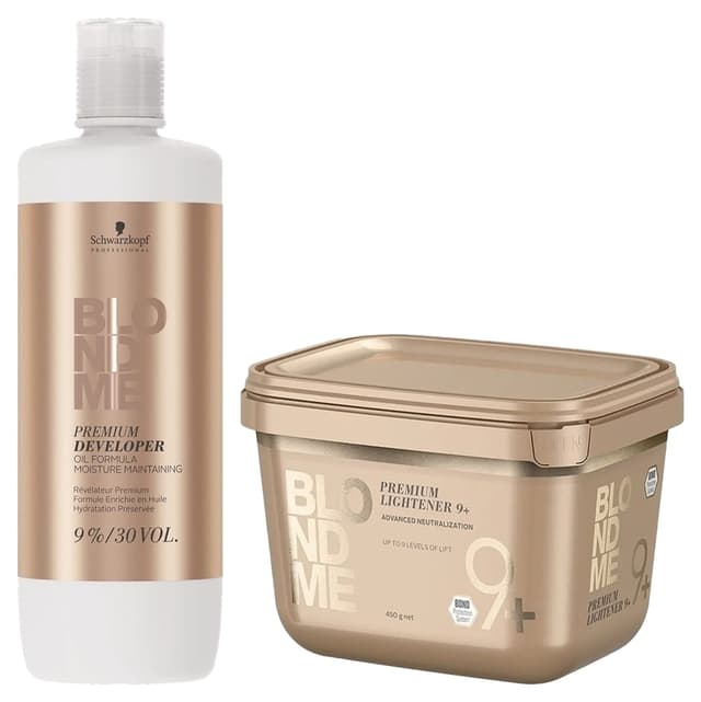 پودر روشن کننده مو Schwarzkopf Blondme Lift 9+ و اکسیدان 30 Volum پودر روشن کننده مو Schwarzkopf Blondme Lift 9+ و اکسیدان 30 Volum