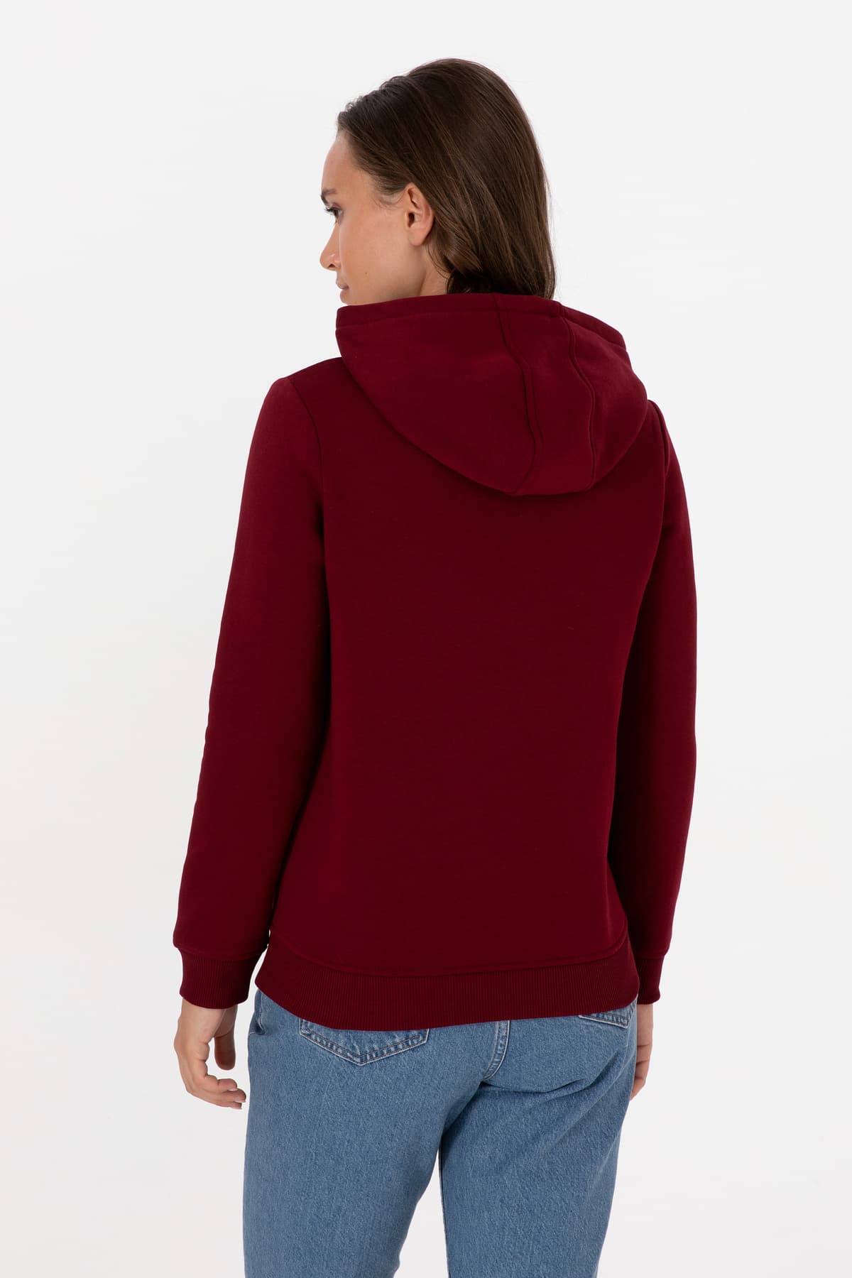 سوئیشرت زنانه U.S. Polo Assn. کلاهدار شاردون زرشکی مدل 50313566-VR014 سوئیشرت زنانه U.S. Polo Assn. کلاهدار شاردون زرشکی مدل 50313566-VR014
