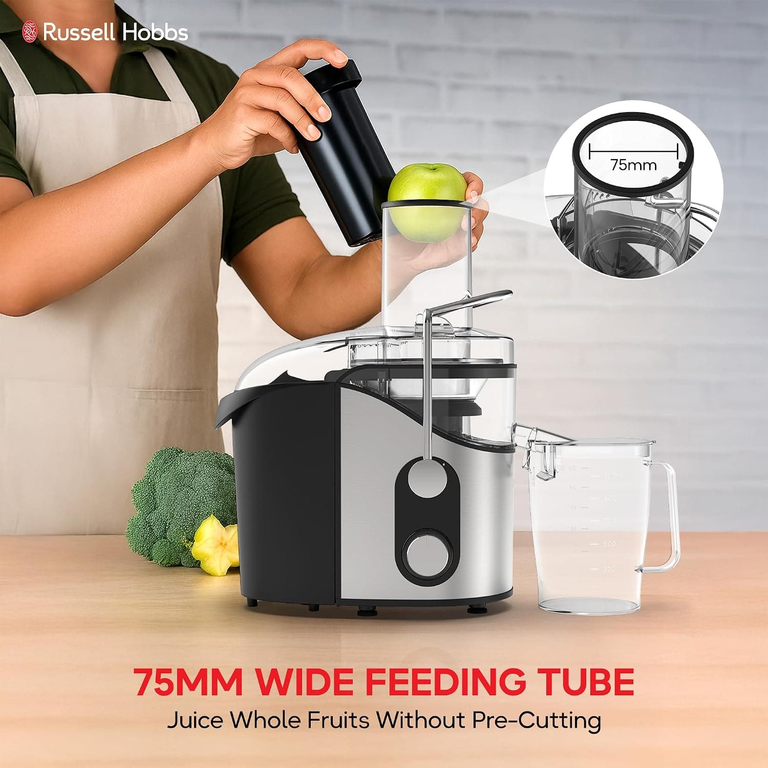 آبمیوهگیری Russell Hobbs 800W دو سرعته مدل GS329 مشکی آبمیوهگیری Russell Hobbs 800W دو سرعته مدل GS329 مشکی
